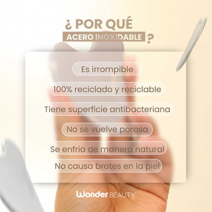 GUA SHA PROFESIONAL EN ACERO INOXIDABLE